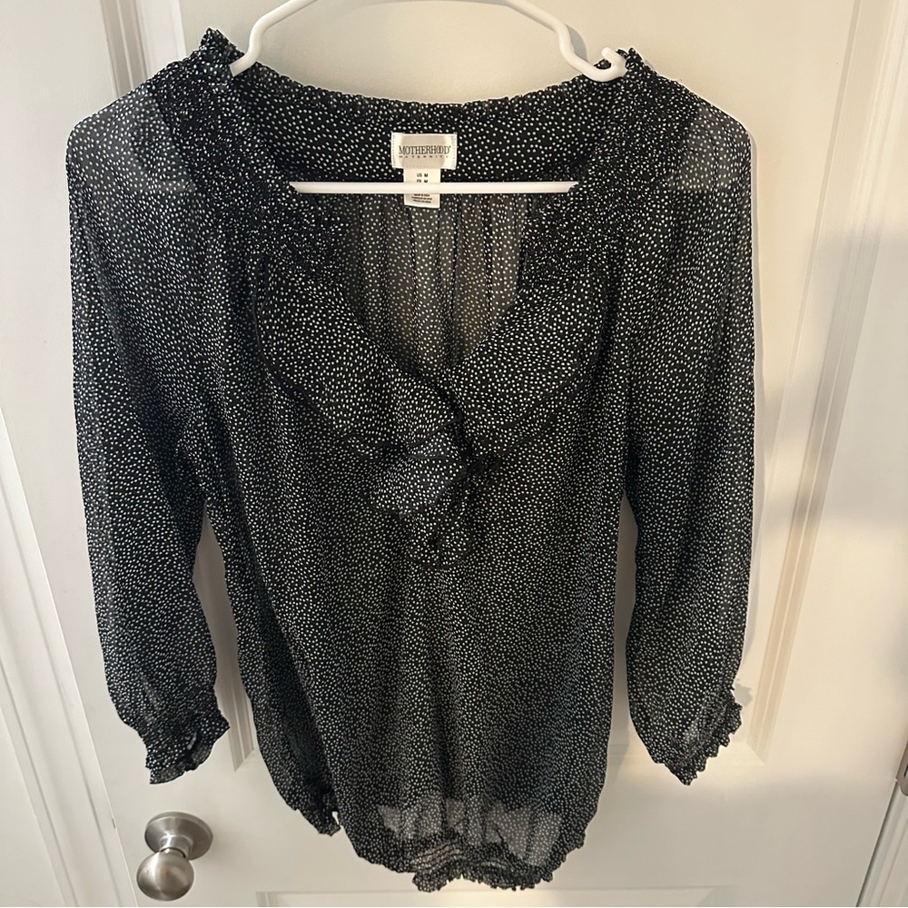Sheer Polkadot Motherhood Maternity Top